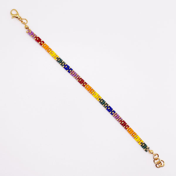 Pride - Stella Rainbow & Gold Beaded Bracelet - 100% Donated to The Trevor Project