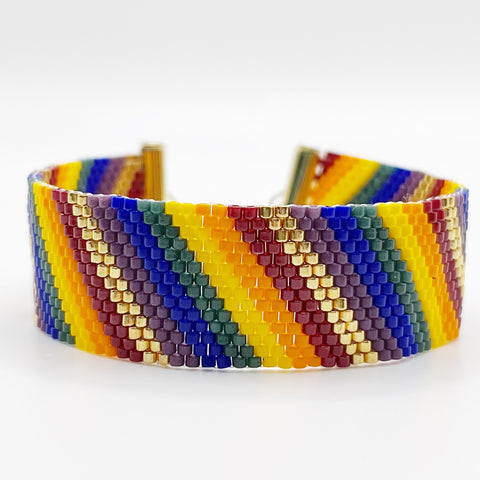 Pride - Rainbow & Gold Beaded Bracelet - 100% Donated to The Trevor Project