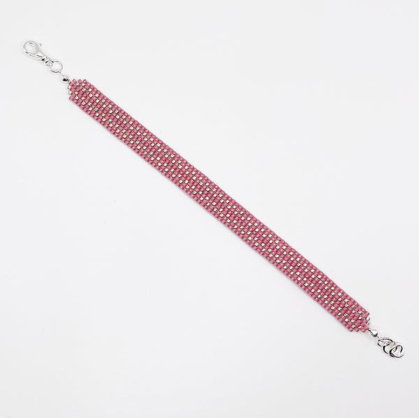 Cora Beaded Bracelet - Mauve with Silver