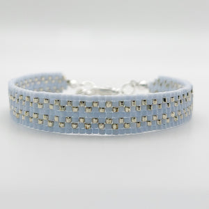 Cora Beaded Bracelet - Light Blue & Silver