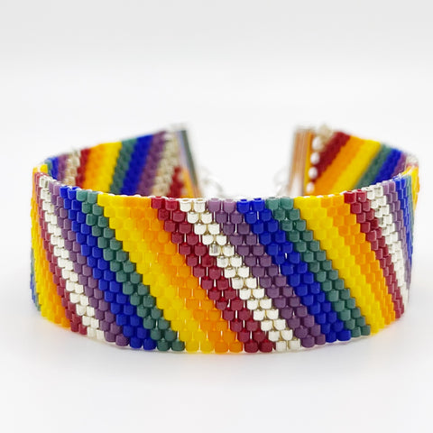 Pride - Rainbow & Silver Beaded Bracelet - 100% of Sale Price Donated to The Trevor Project