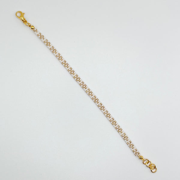 Stella Beaded Bracelet - Ivory and Gold
