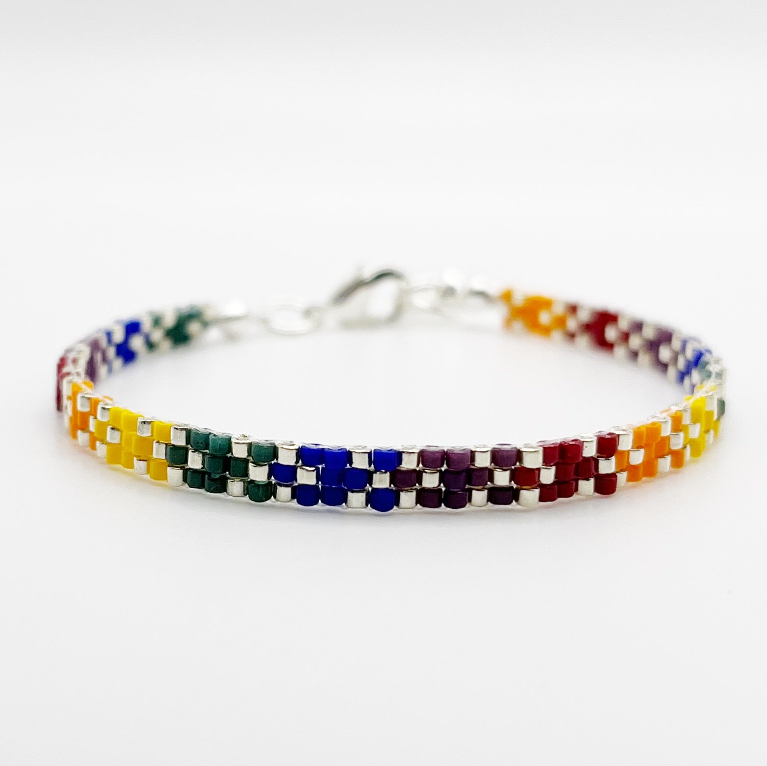 Pride - Stella Rainbow & Silver Beaded Bracelet - 100% Donated to The Trevor Project