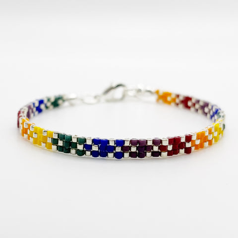 Pride - Stella Rainbow & Silver Beaded Bracelet - 100% Donated to The Trevor Project