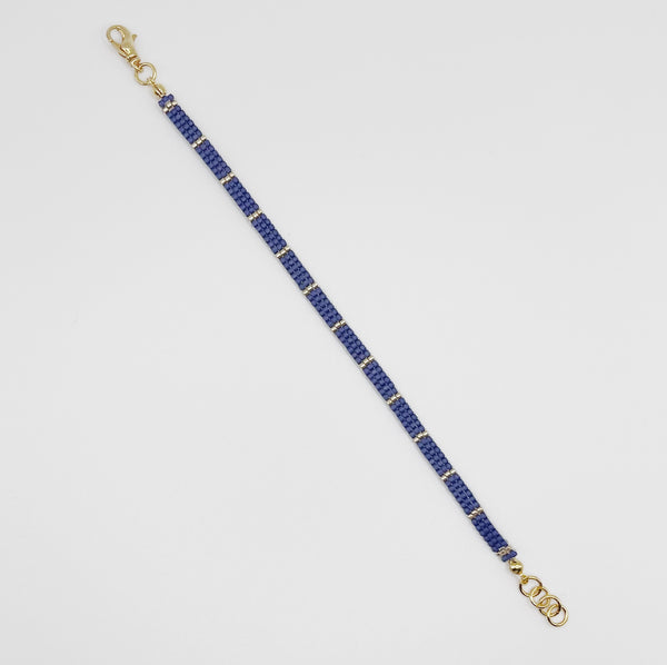 Eva Beaded Bracelet - Matte Blue & Gold