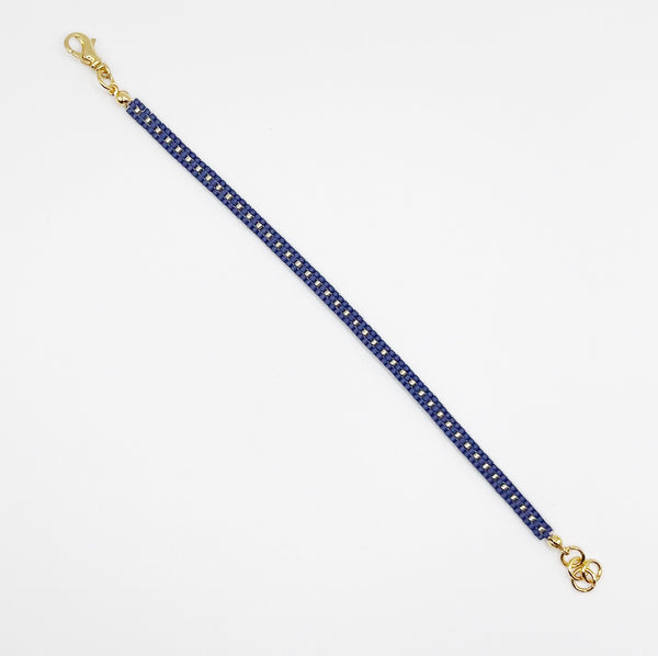 Aspen Beaded Bracelet - Matte Blue & Gold