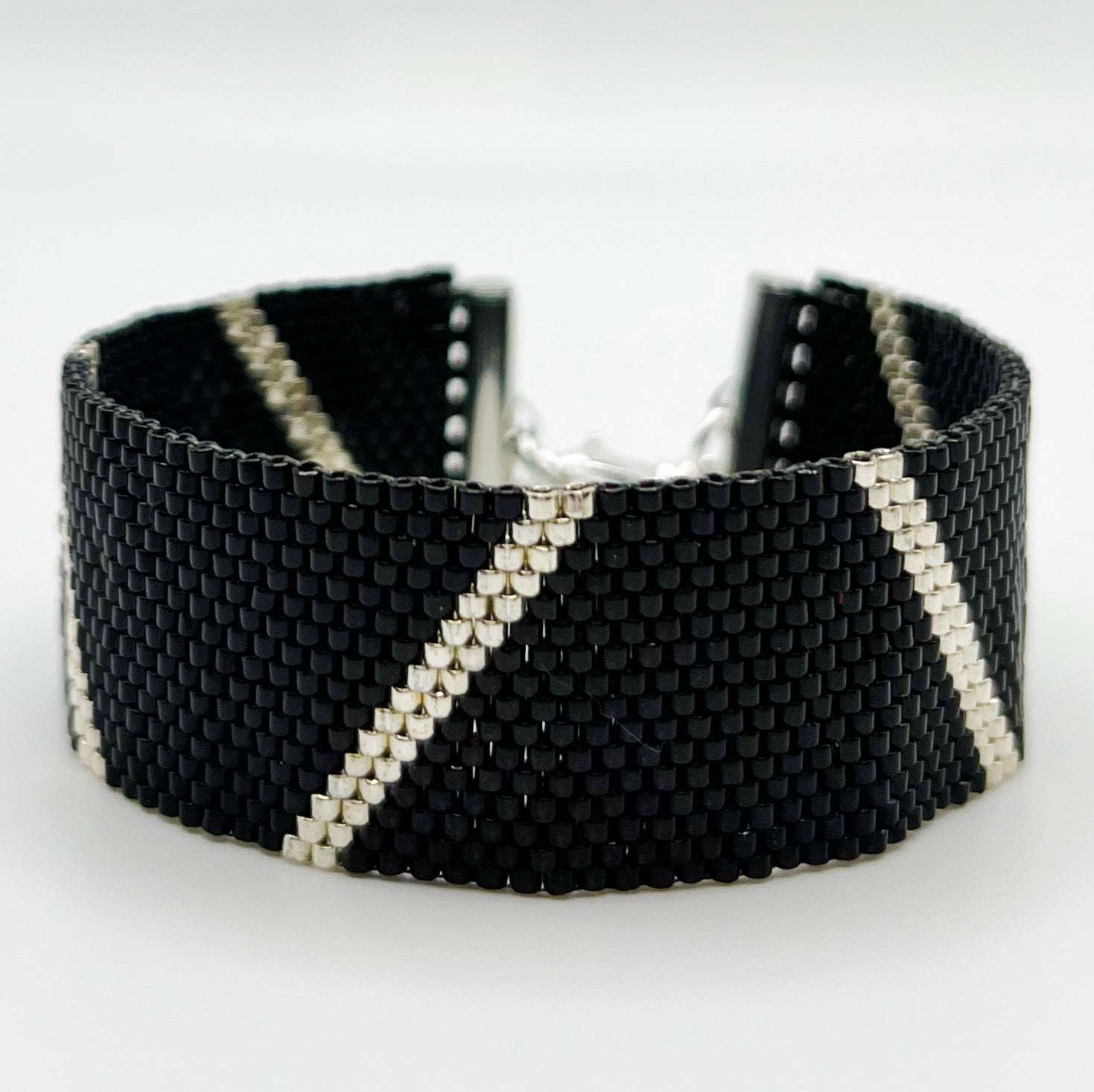 Piper Beaded Bracelet - Black & Silver