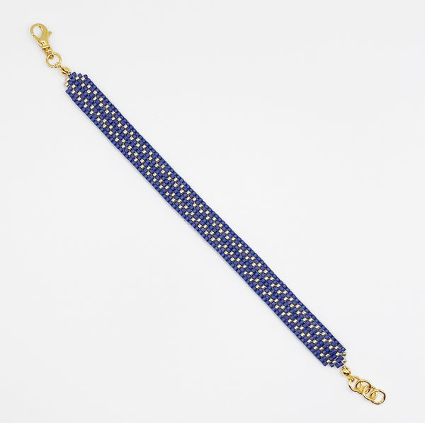 Cora Beaded Bracelet - Matte Blue & Gold