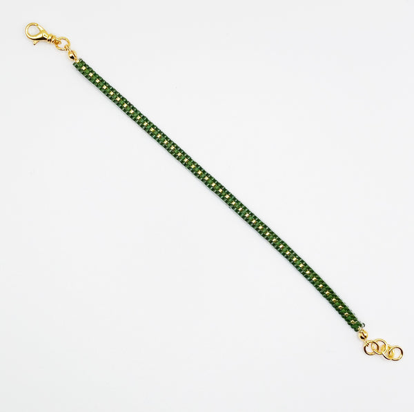 Aspen Beaded Bracelet - Green and Gold