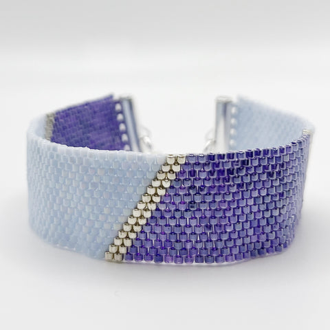 Piper Beaded Bracelet - Light Blue, Purple & Silver