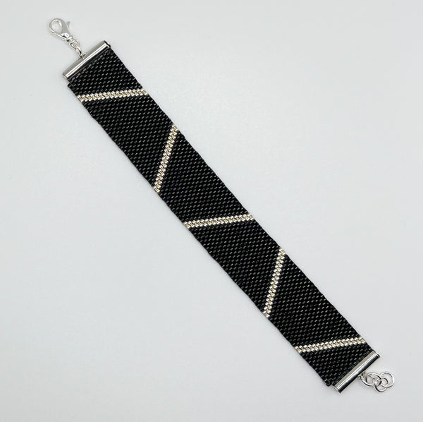 Piper Beaded Bracelet - Black & Silver