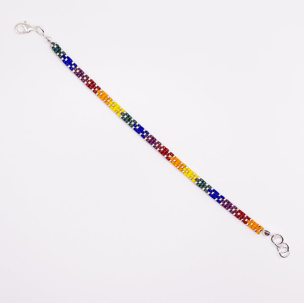 Pride - Stella Rainbow & Silver Beaded Bracelet - 100% Donated to The Trevor Project
