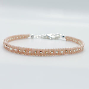 Aspen Beaded Bracelet - Light Pink & Silver