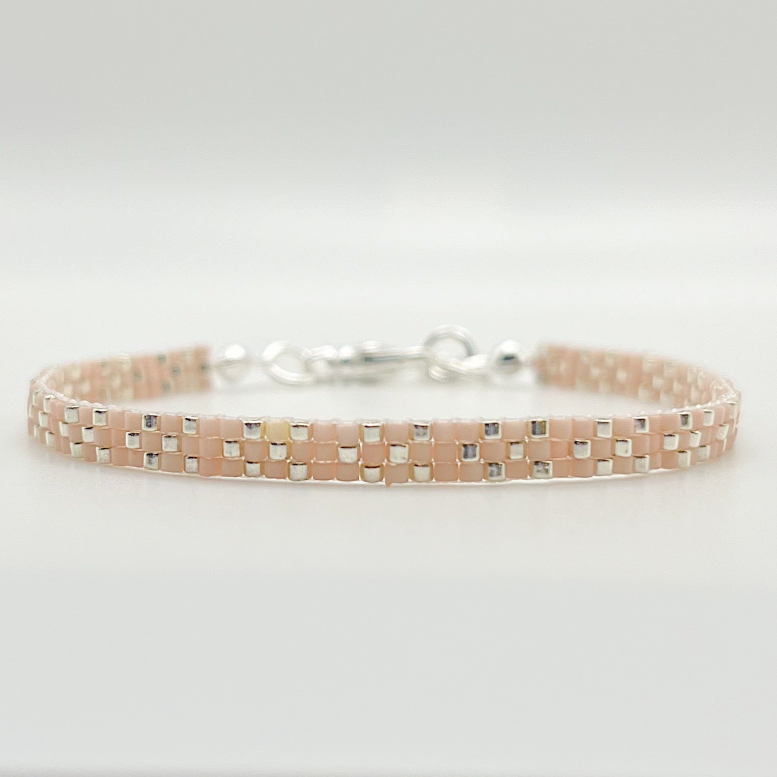 Stella Beaded Bracelet - Light Pink & Silver