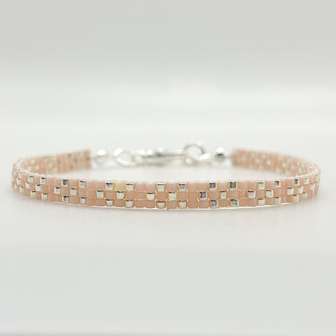 Stella Beaded Bracelet - Light Pink & Silver