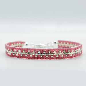 Hailey Beaded Bracelet - Mauve & Silver