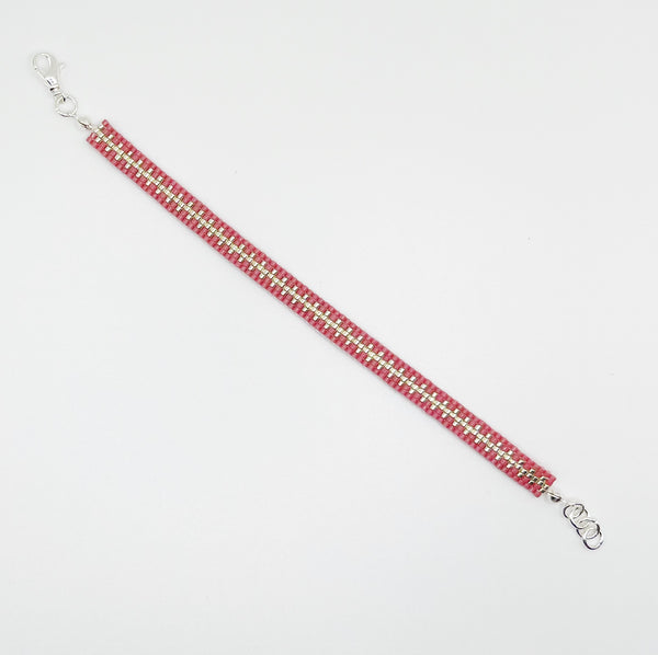 Hailey Beaded Bracelet - Mauve & Silver