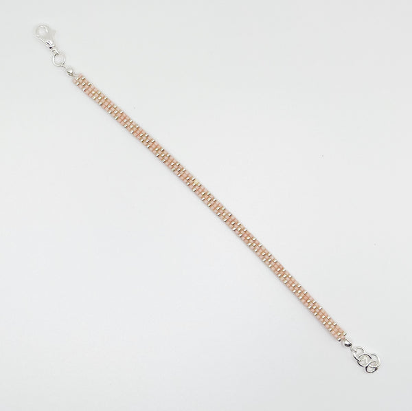 Stella Beaded Bracelet - Light Pink & Silver