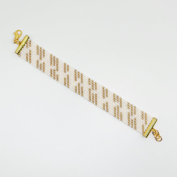 Audrey Beaded Bracelet - Ivory & Gold