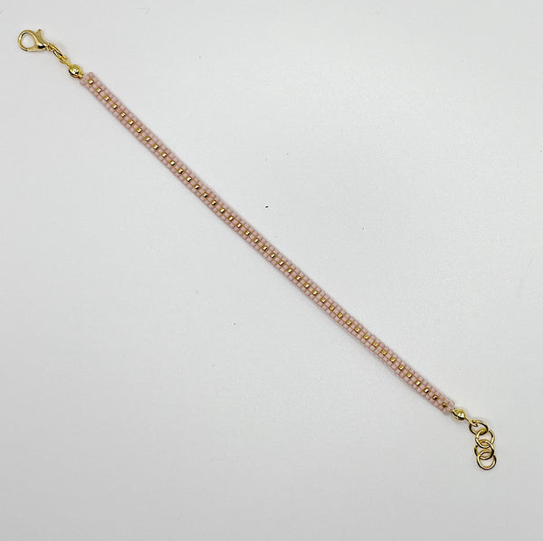 Aspen Beaded Bracelet - Light Pink and Gold