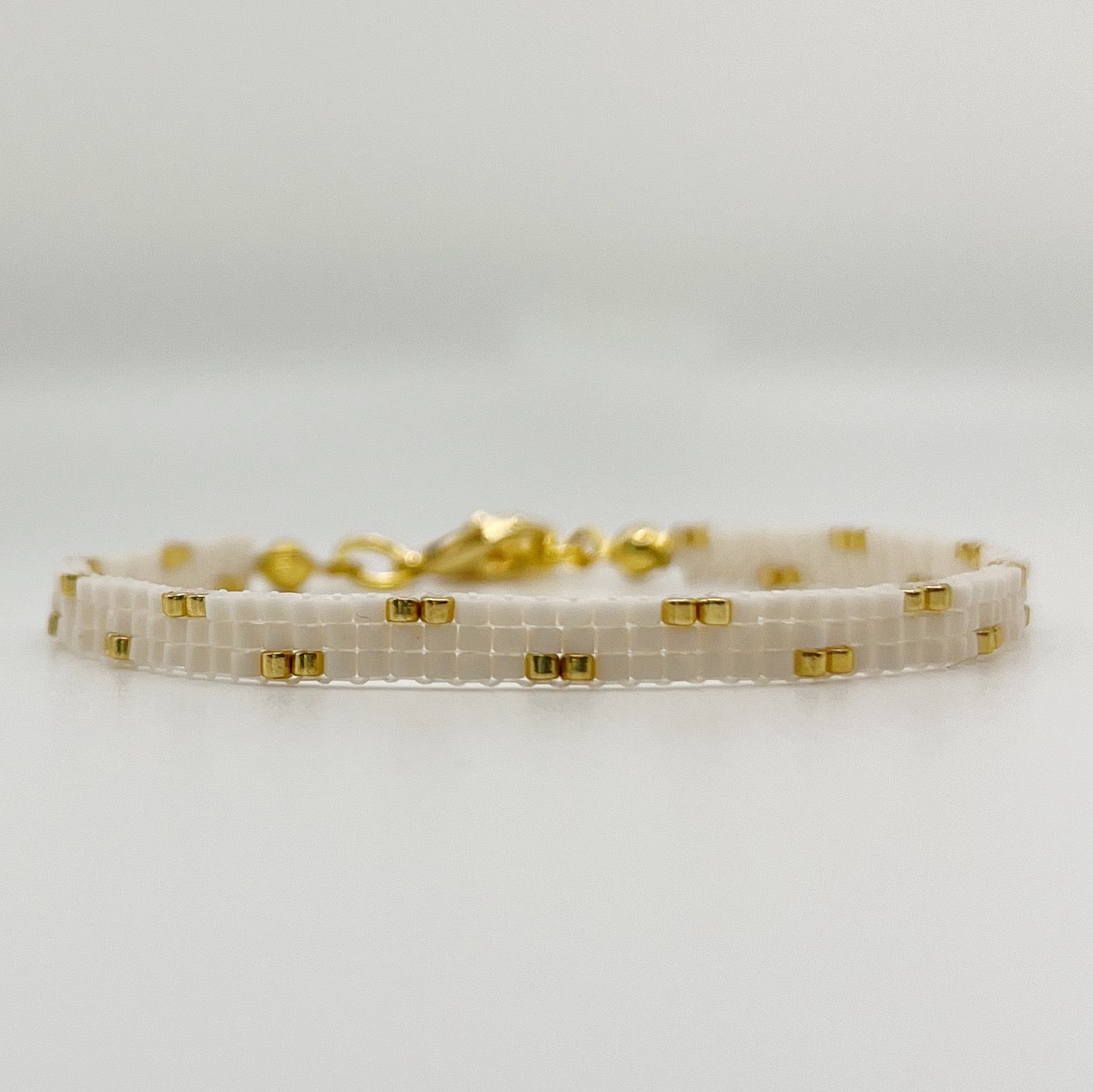 Lexi Beaded Bracelet - Ivory and Gold