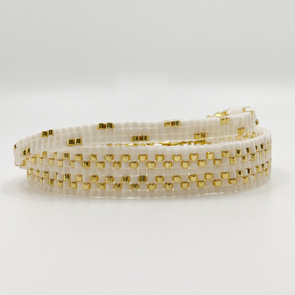 Lexi Beaded Bracelet - Ivory and Gold