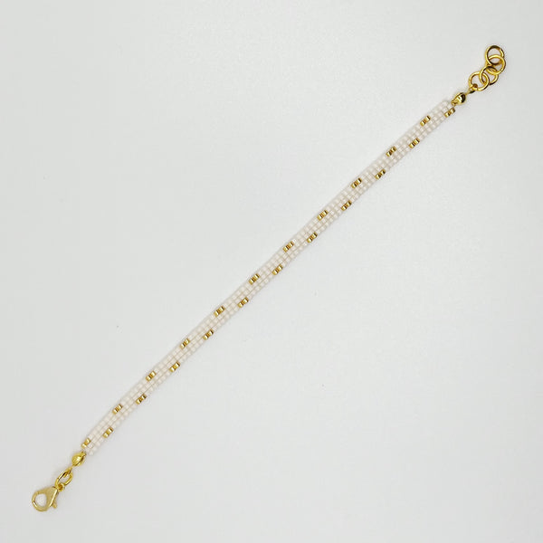 Lexi Beaded Bracelet - Ivory and Gold