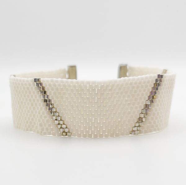 Piper Beaded Bracelet - Ivory & Silver