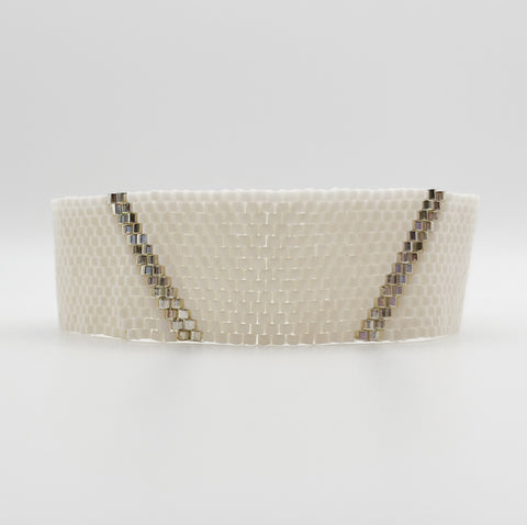 Piper Beaded Bracelet - Ivory & Silver