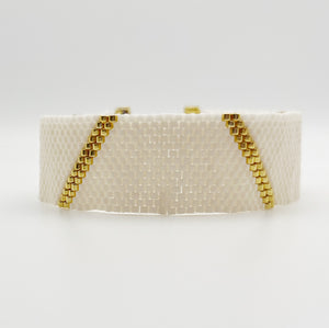 Piper Beaded Bracelet - Ivory & Gold