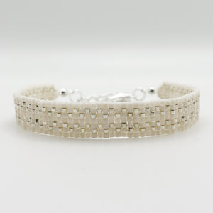 Cora Beaded Bracelet - Ivory & Silver