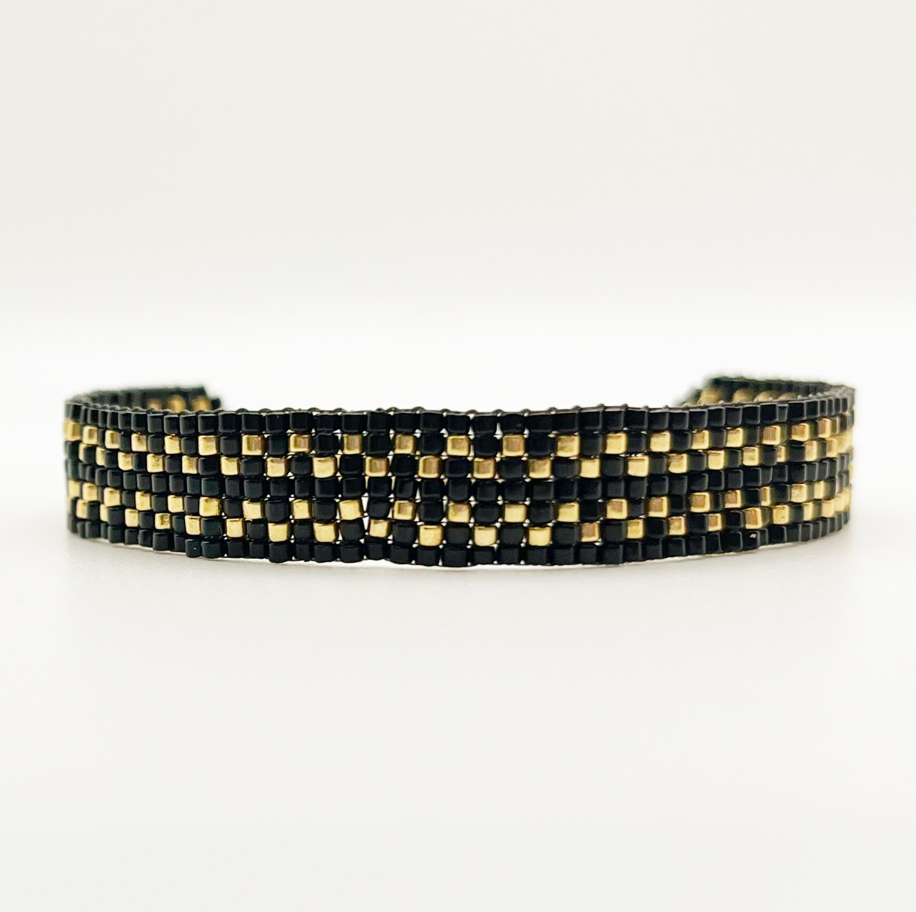 Cora Beaded Bracelet - Black & Gold