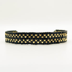 Cora Beaded Bracelet - Black & Gold