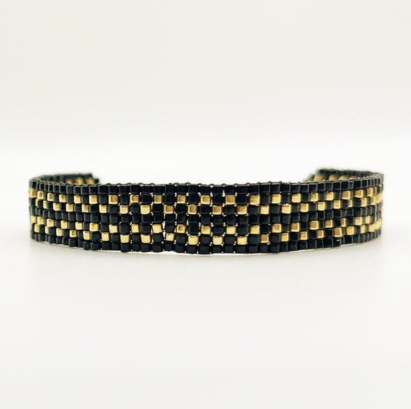 Cora Beaded Bracelet - Black & Gold