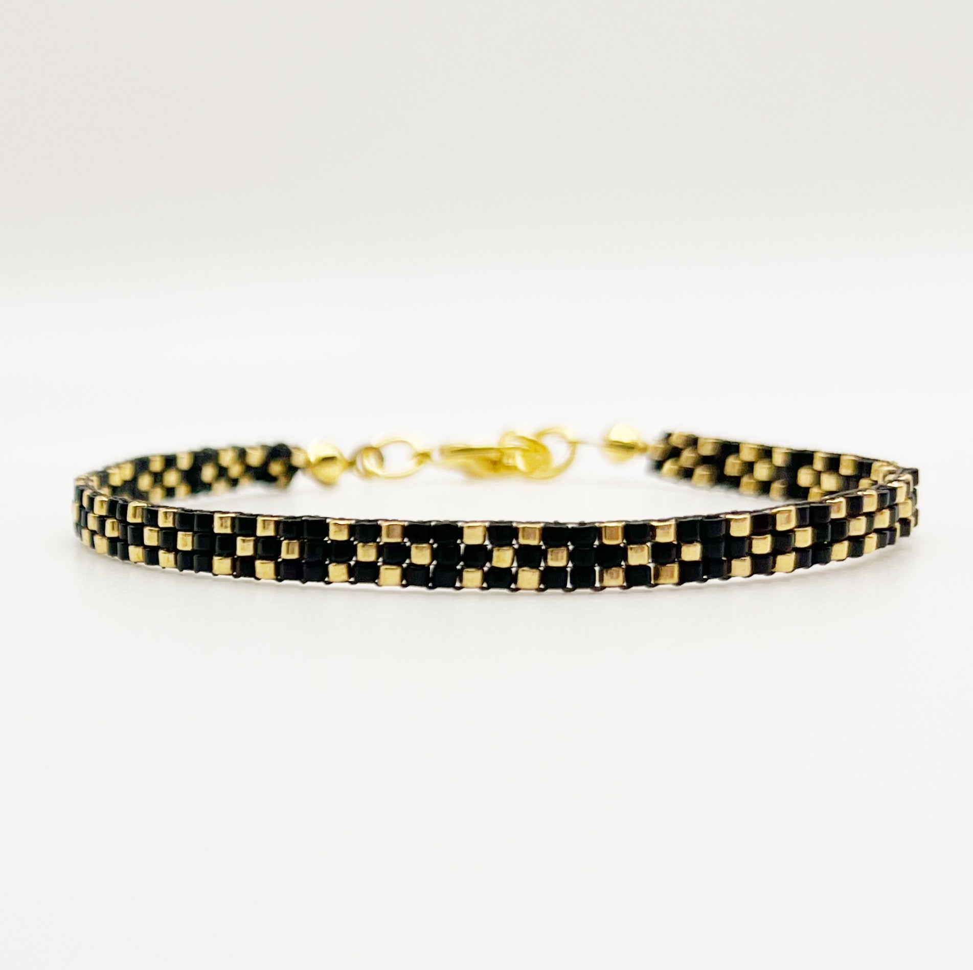 Stella Beaded Bracelet - Black & Gold