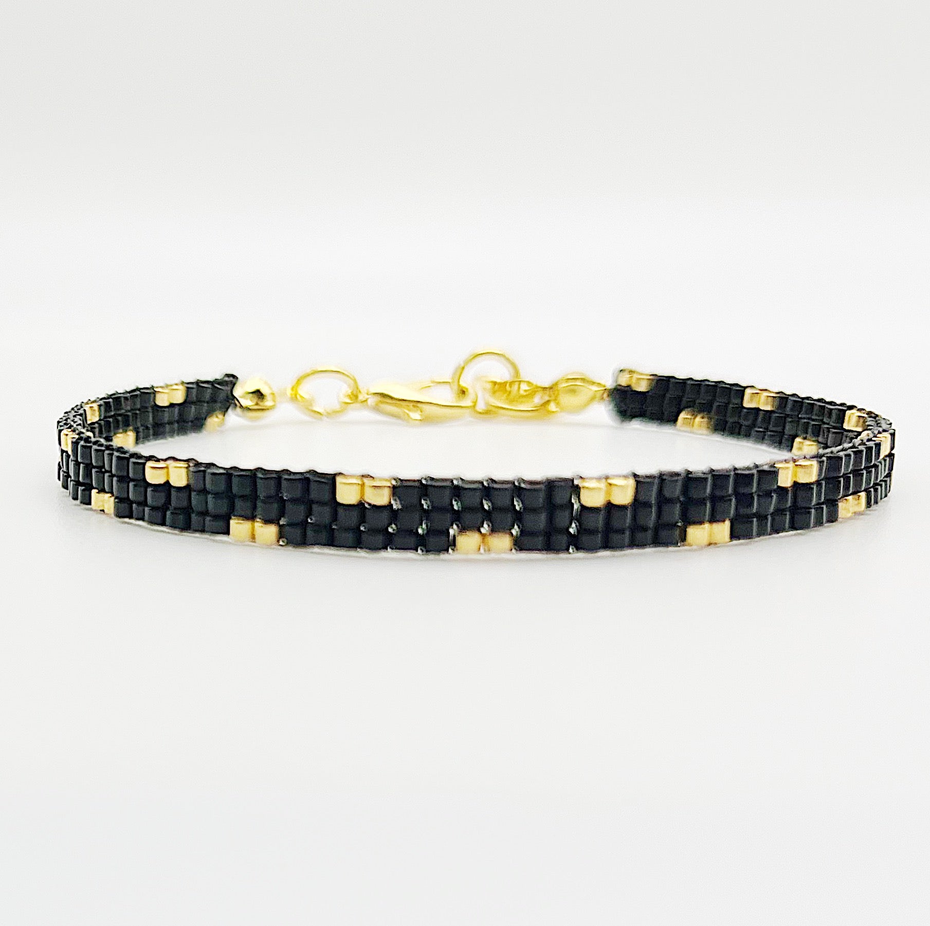 Lexi Beaded Bracelet - Black & Gold