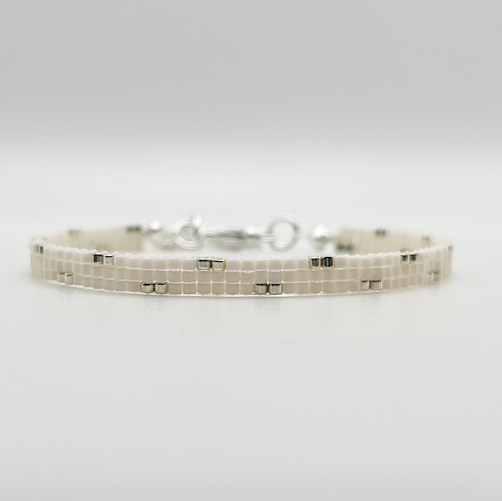 Lexi Beaded Bracelet - Ivory & Silver
