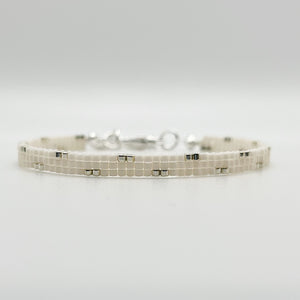 Lexi Beaded Bracelet - Ivory & Silver