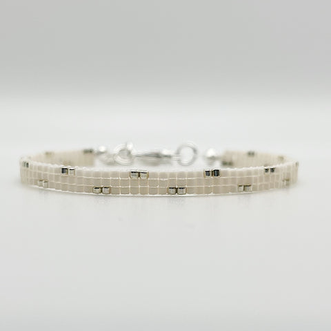 Lexi Beaded Bracelet - Ivory & Silver