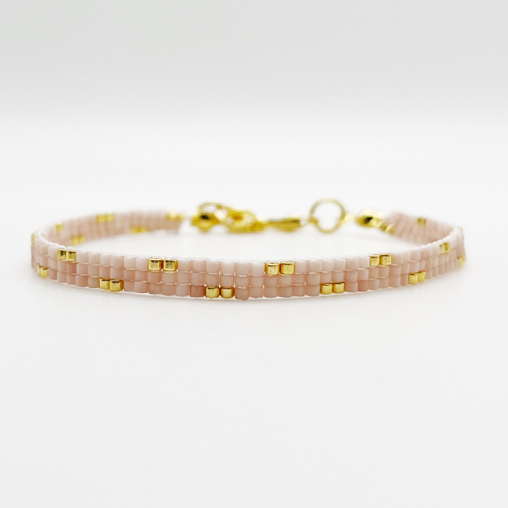 Lexi Beaded Bracelet - Light Pink & Gold