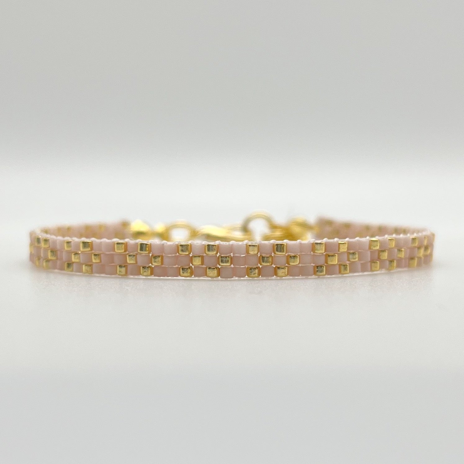 Stella Beaded Bracelet - Light Pink & Gold
