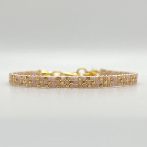 Stella Beaded Bracelet - Light Pink & Gold