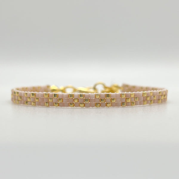 Stella Beaded Bracelet - Light Pink & Gold