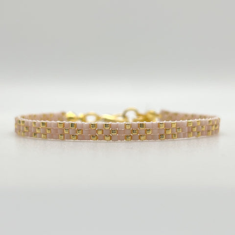 Stella Beaded Bracelet - Light Pink & Gold