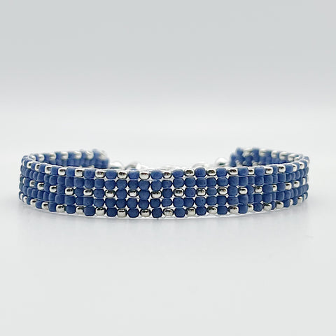 Sydney Beaded Bracelet - Blue & Silver