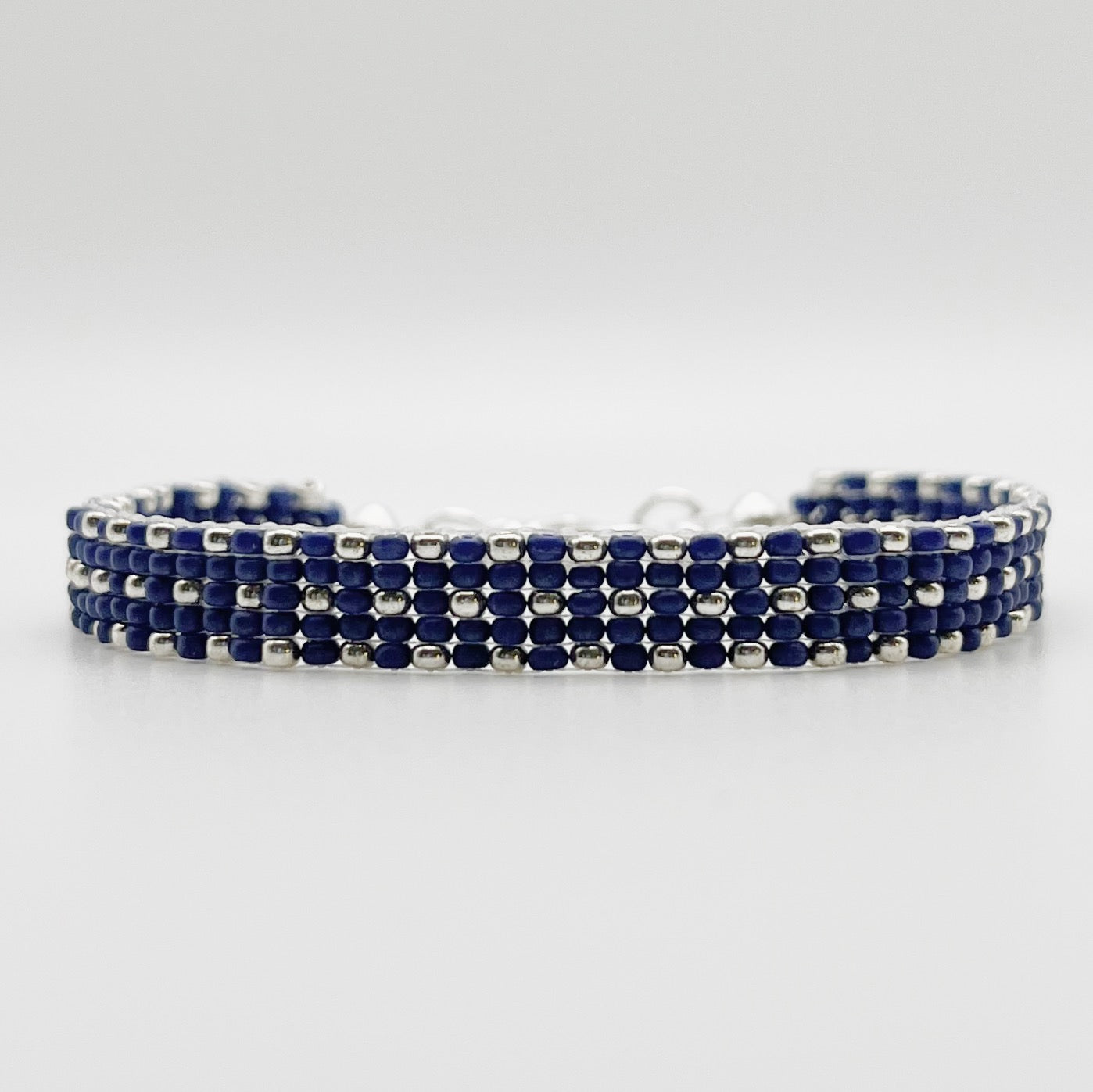 Sydney Beaded Bracelet - Dark Blue and Silver
