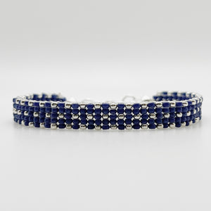 Sydney Beaded Bracelet - Dark Blue and Silver