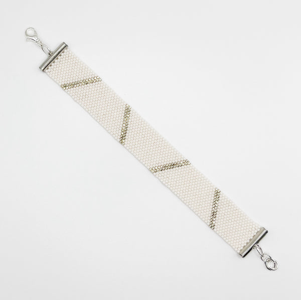 Piper Beaded Bracelet - Ivory & Silver