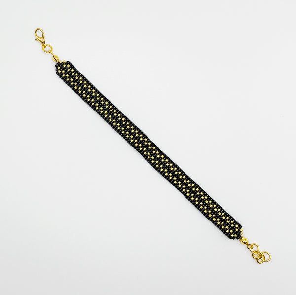 Cora Beaded Bracelet - Black & Gold