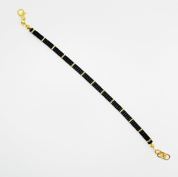 Eva Beaded Bracelet - Black & Gold